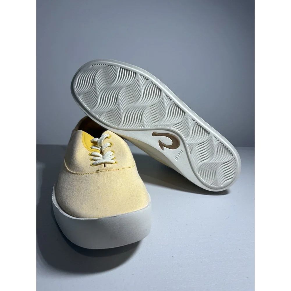 OluKai Tradewind Mens 10.5 Solar Glow Yellow Canvas Drop-In Heel Shoes